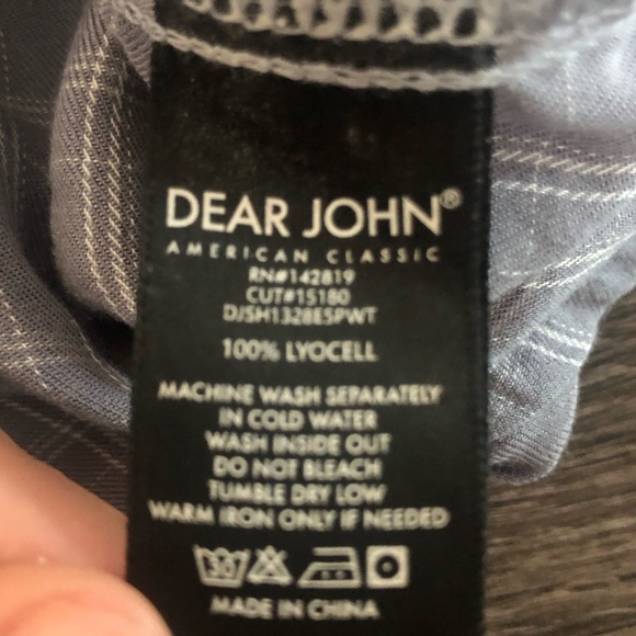 Dear John Light Blue/Gray Plaid Button Down Tunic Shirt - 100% Lyocell - Size S - Picture 5 of 6